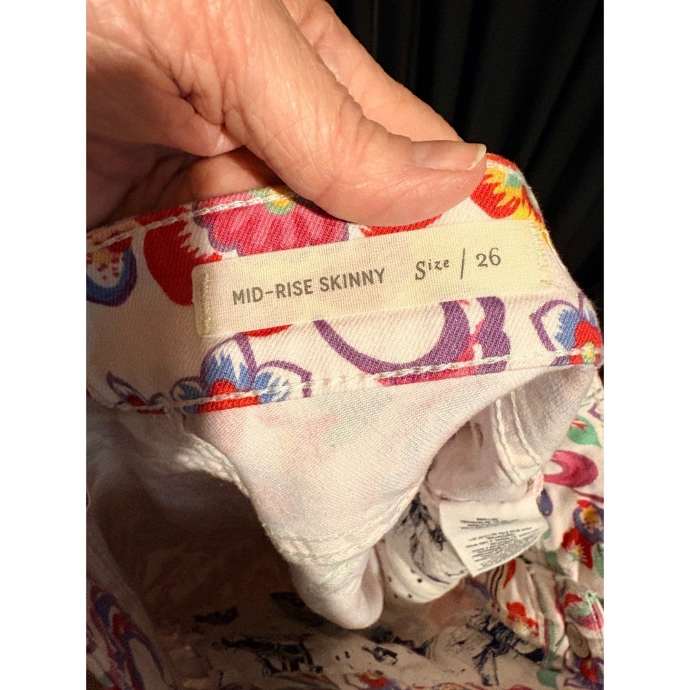 Anthropologie Pilcro and the Letterpress Womens Jeans 26 Mid Rise Skinny Floral - Picture 2 of 6